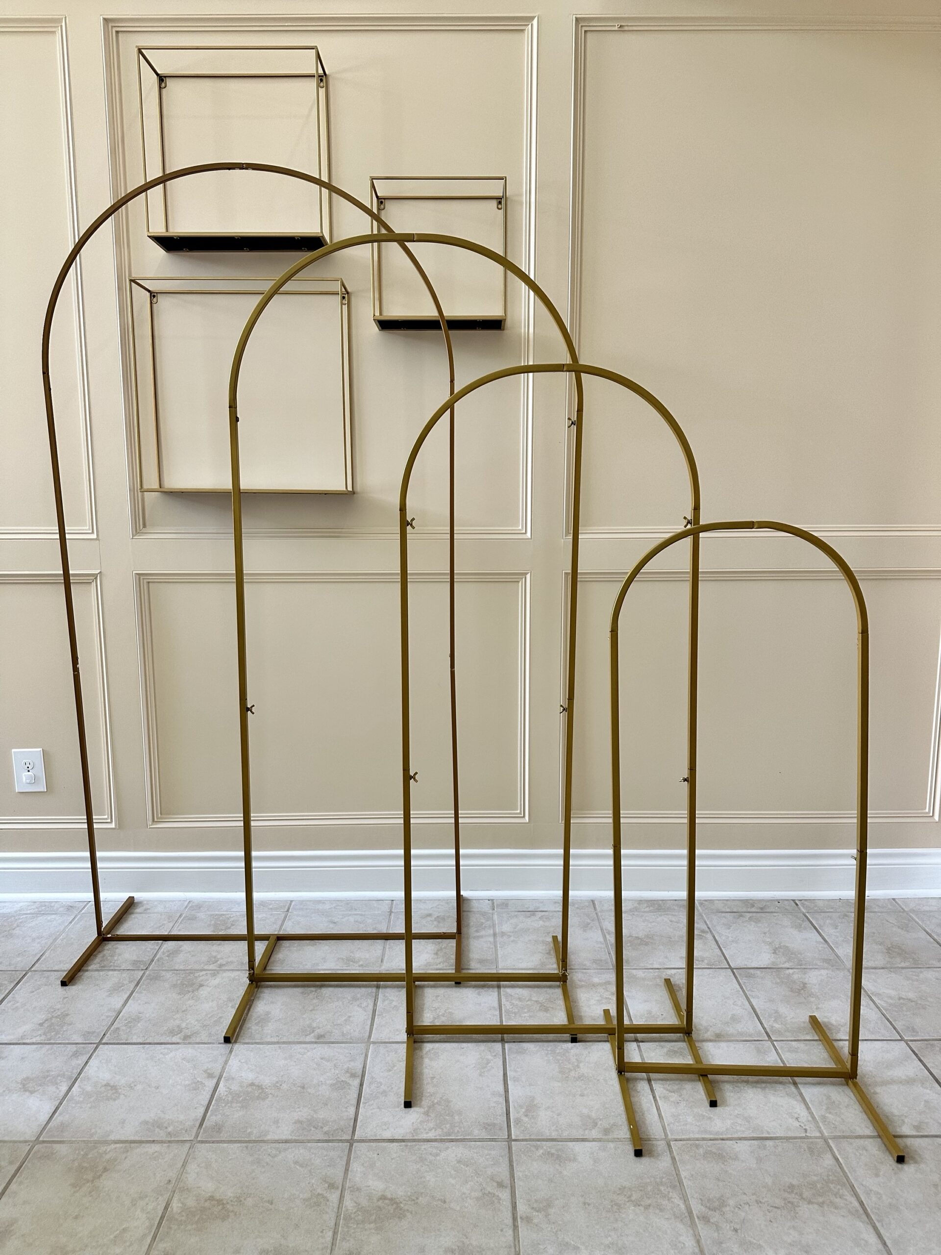Gold Metal Wedding Arch/Chiara Backdrop Stand - 4